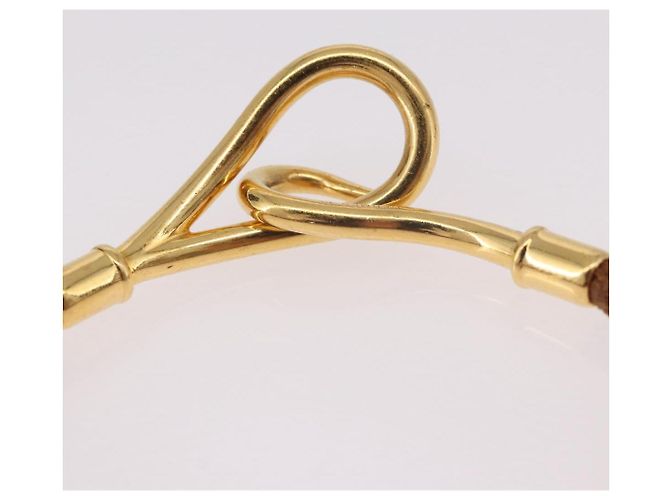 Hermès Bracciale HERMES Jumbo in Pelle Marrone Oro Autentico 189396 D'oro - vista 7