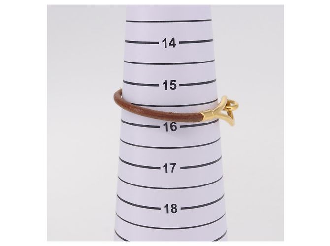 Hermès Bracciale HERMES Jumbo in Pelle Marrone Oro Autentico 189396 D'oro - vista 9