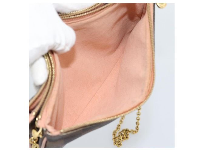 LOUIS VUITTON Pochette Double Zip Damier Ebene Shoulder Bag N60254 Auth ka5157 - vista 21