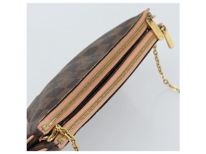 LOUIS VUITTON Pochette Double Zip Damier Ebene Shoulder Bag N60254 Auth ka5157 - vista 6