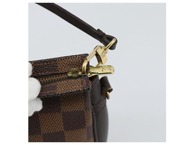 LOUIS VUITTON Damier Ebene Trousse Make Up Pouch N51982 LV Auth 188595A - vista 10