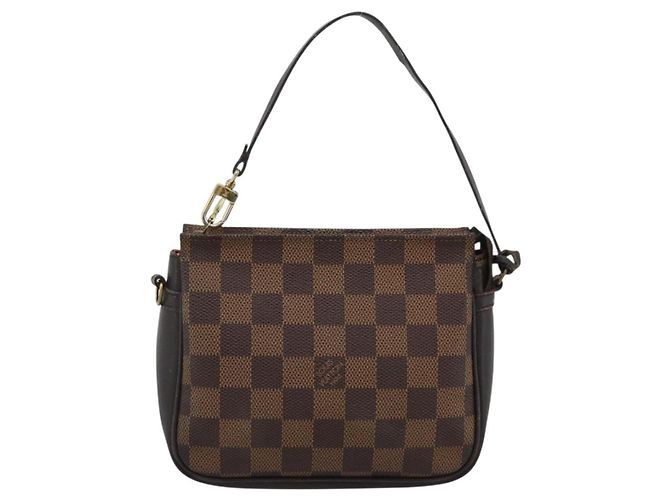 LOUIS VUITTON Damier Ebene Trousse Make Up Pouch N51982 LV Auth 188595A - vista 13