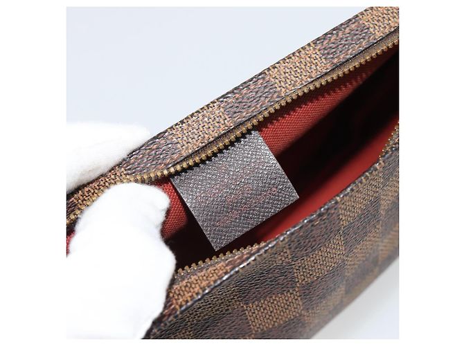 LOUIS VUITTON Damier Ebene Trousse Make Up Pouch N51982 LV Auth 188595A - vista 17