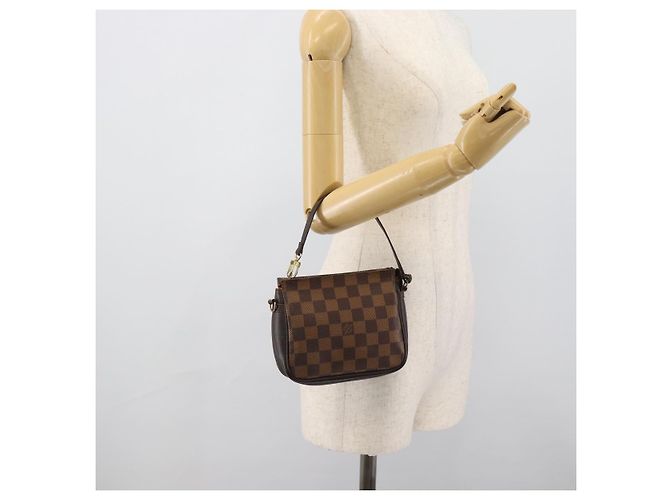 LOUIS VUITTON Damier Ebene Trousse Make Up Pouch N51982 LV Auth 188595A - vista 20