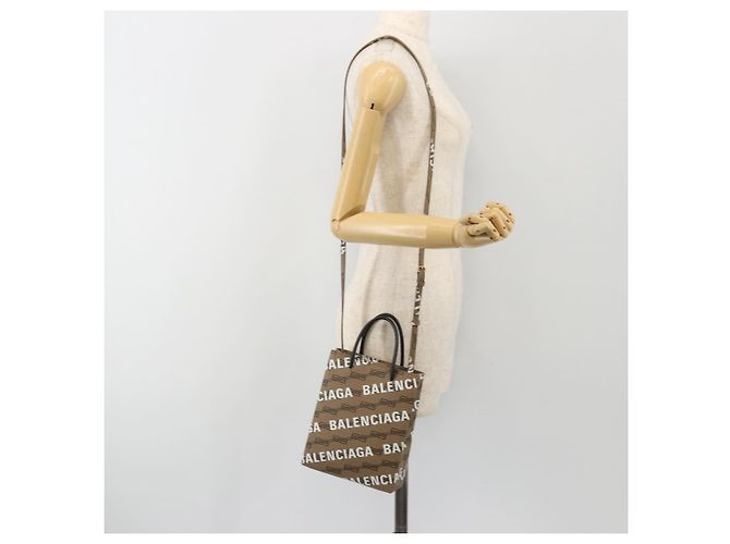 BALENCIAGA Grande borsa shopper in pelle 2way Marrone Oro 693805 Auth mr2711A - vista 22