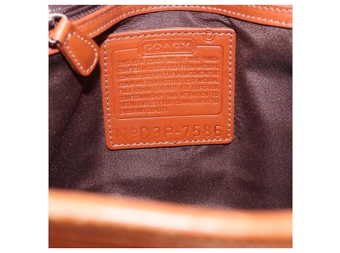 Borsa Coach in pelle marrone argento Auth 189425 - vista 12