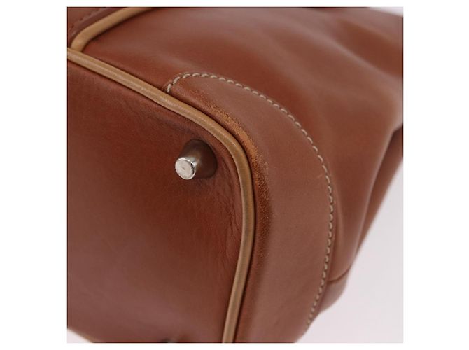 Borsa Coach in pelle marrone argento Auth 189425 - vista 16