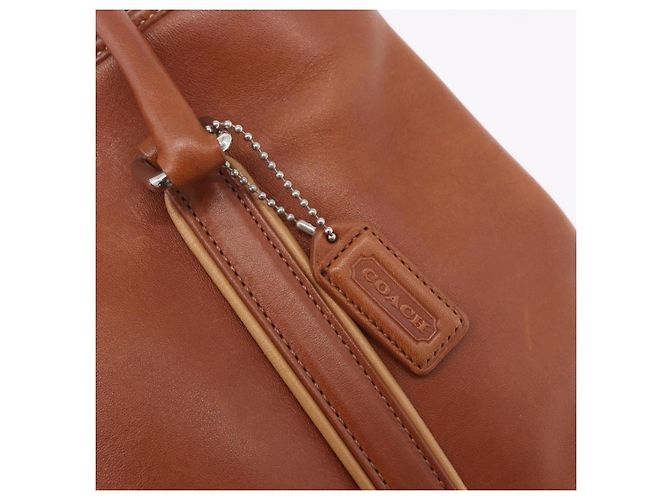 Borsa Coach in pelle marrone argento Auth 189425 - vista 18