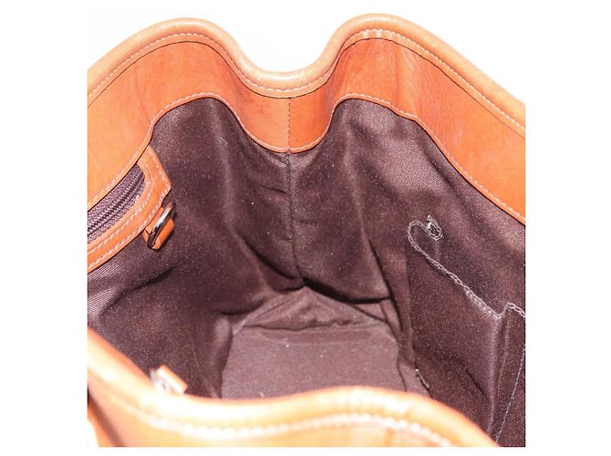 Borsa Coach in pelle marrone argento Auth 189425 - vista 19