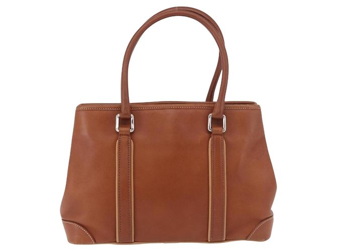 Borsa Coach in pelle marrone argento Auth 189425 - vista 2