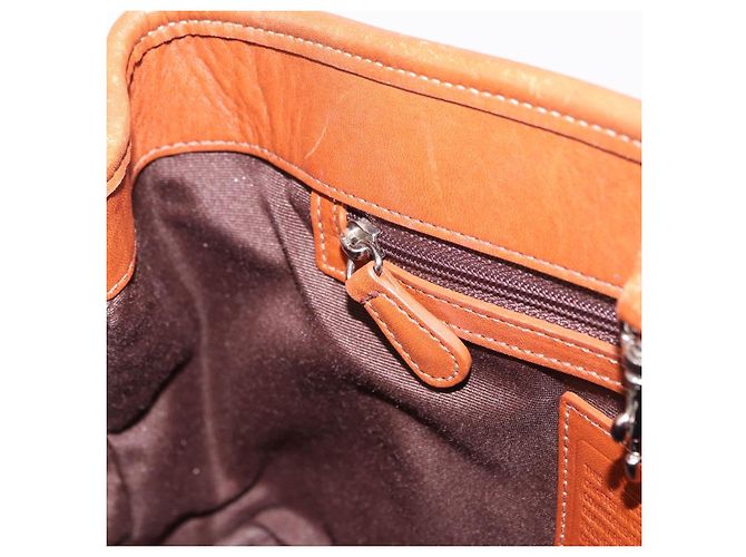 Borsa Coach in pelle marrone argento Auth 189425 - vista 21