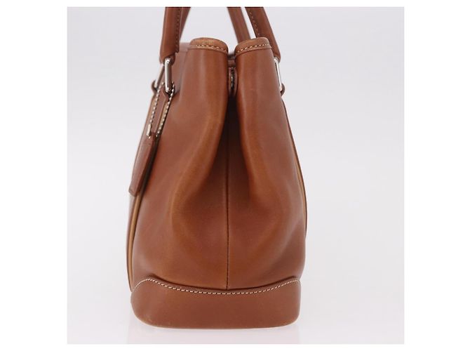 Borsa Coach in pelle marrone argento Auth 189425 - vista 3