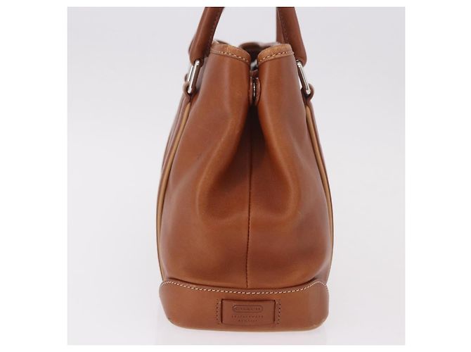 Borsa Coach in pelle marrone argento Auth 189425 - vista 4