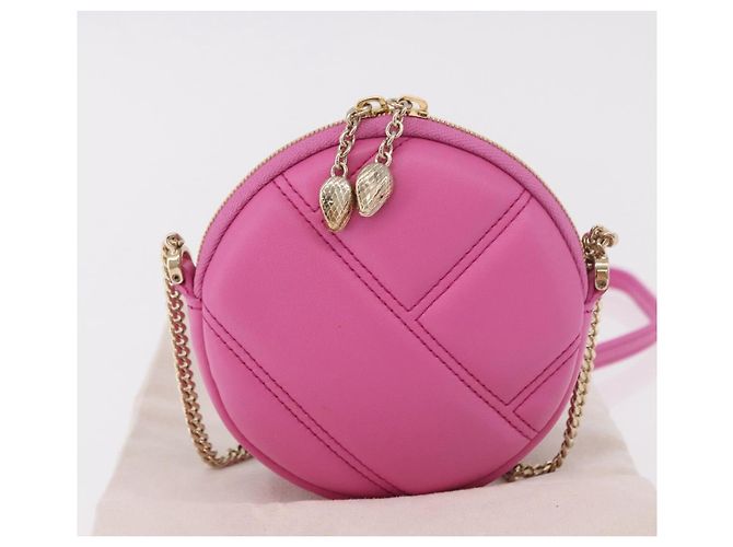 Bulgari Borsa a Spalla BVLGARI in Pelle Pink Gold Auth ka5109M Rosa D'oro - vista 12
