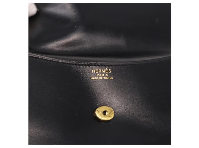 Hermès Clutch HERMES Pochetto Rio in pelle nera e oro Auth 190962M Nero D'oro - vista 10