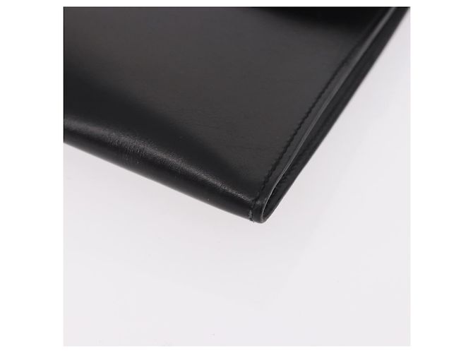 Hermès Clutch HERMES Pochetto Rio in pelle nera e oro Auth 190962M Nero D'oro - vista 14