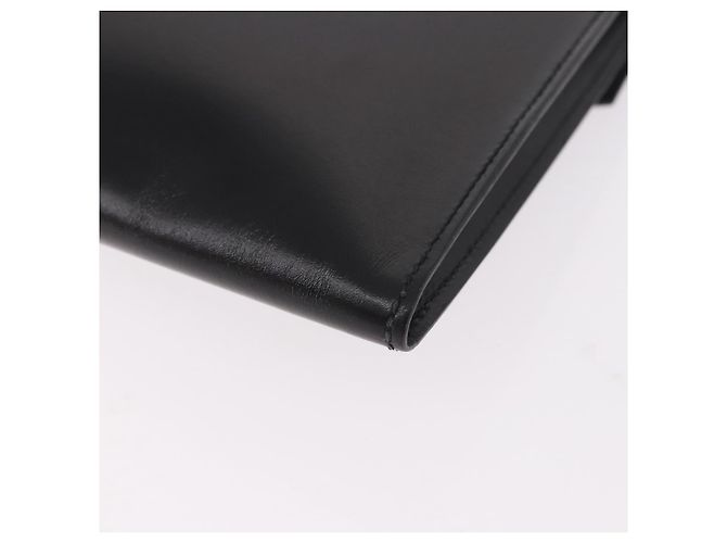 Hermès Clutch HERMES Pochetto Rio in pelle nera e oro Auth 190962M Nero D'oro - vista 16
