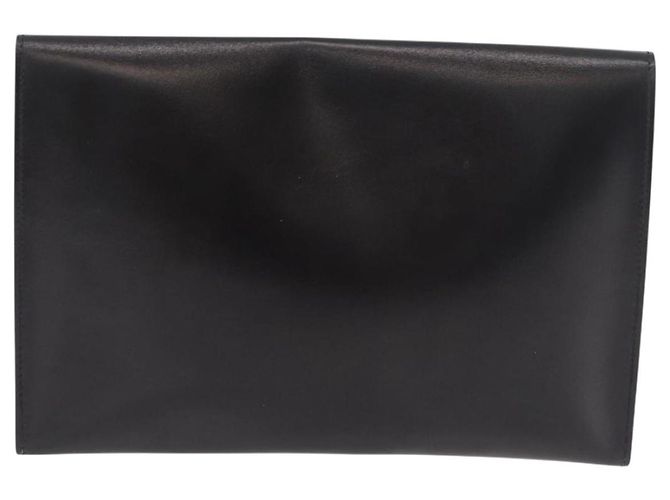 Hermès Clutch HERMES Pochetto Rio in pelle nera e oro Auth 190962M Nero D'oro - vista 2