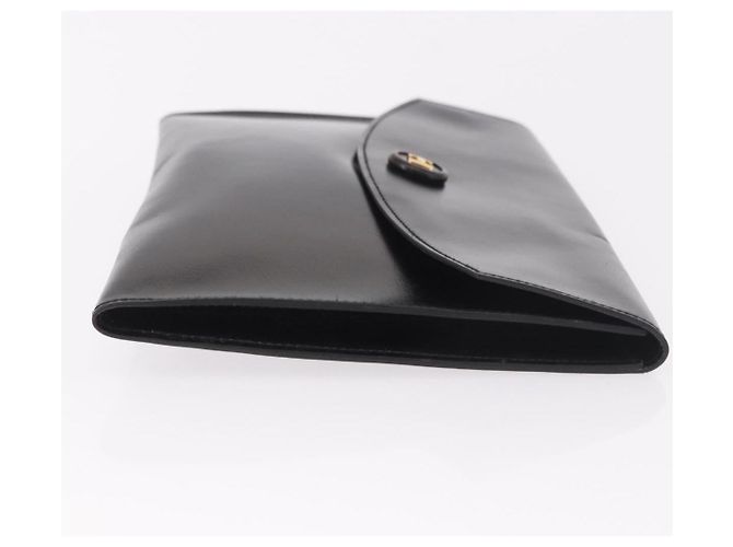 Hermès Clutch HERMES Pochetto Rio in pelle nera e oro Auth 190962M Nero D'oro - vista 3
