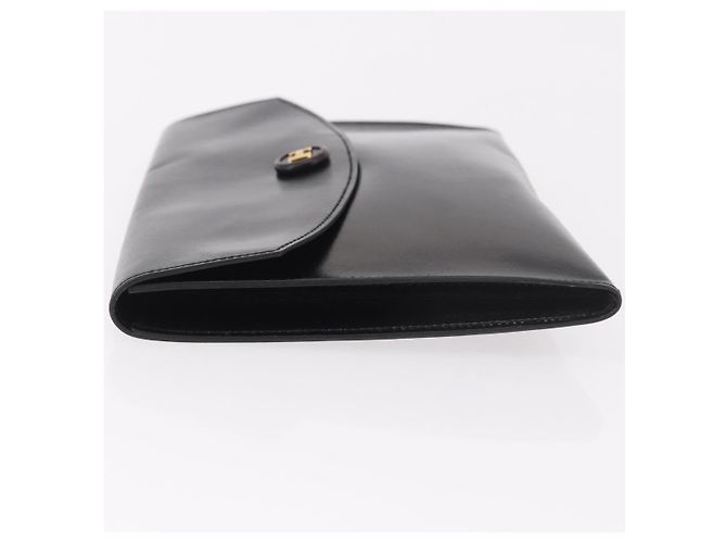 Hermès Clutch HERMES Pochetto Rio in pelle nera e oro Auth 190962M Nero D'oro - vista 4