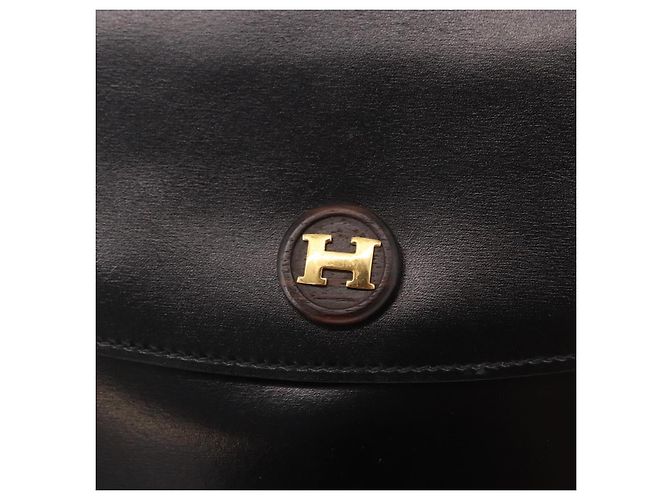 Hermès Clutch HERMES Pochetto Rio in pelle nera e oro Auth 190962M Nero D'oro - vista 8