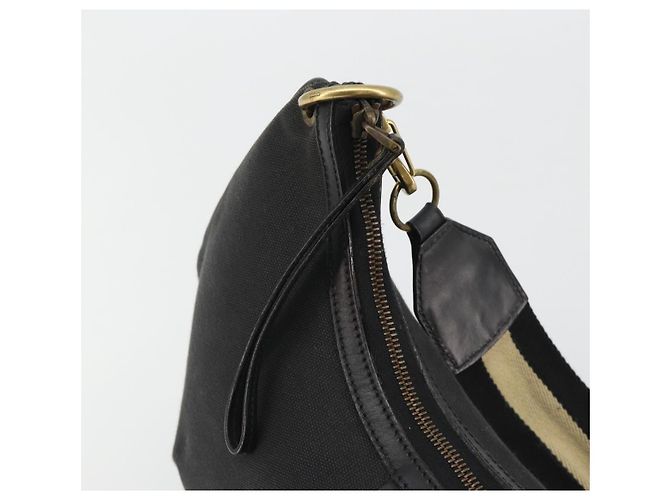 Borsa a tracolla GUCCI Sherry Line tela Nero Oro 106663 Auth BA13768 D'oro - vista 10