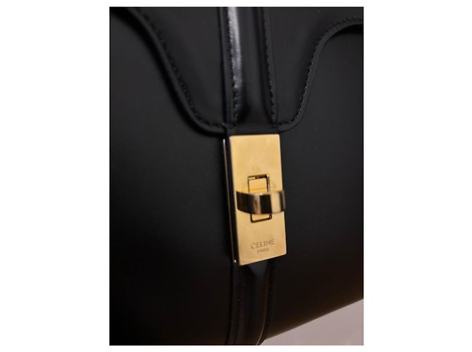 Borsa 16 Medium Céline Nera in Vitello Satinato Nero - vista 7