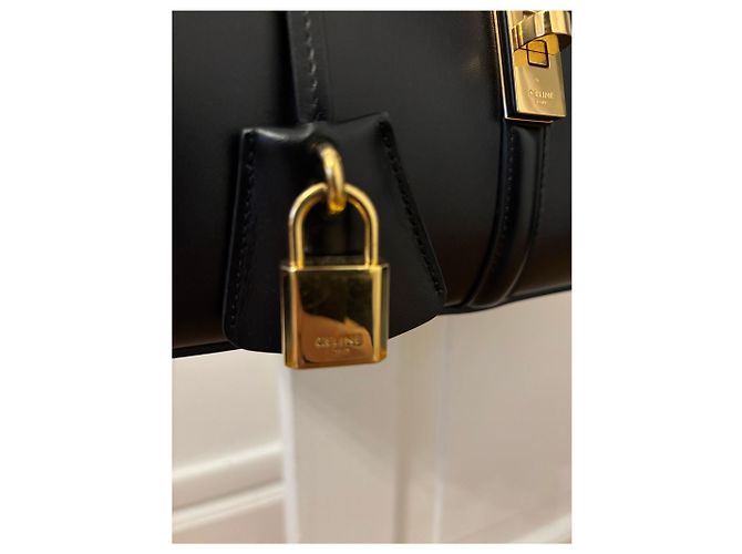 Borsa 16 Medium Céline Nera in Vitello Satinato Nero - vista 8