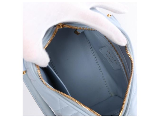 Borsa 2Way Dior Macrocanage Groove 20 in pelle blu - vista 15