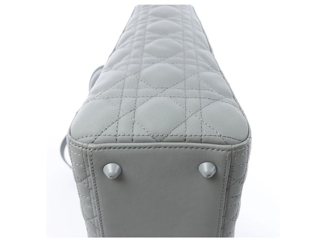 Bolso de mano 2Way Lady Dior Large en piel Cannage Gris - vista 10