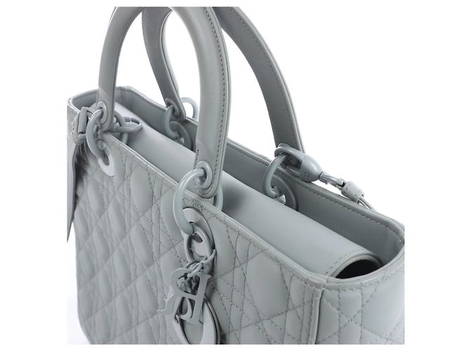 Bolso de mano 2Way Lady Dior Large en piel Cannage Gris - vista 3