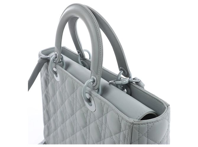 Bolso de mano 2Way Lady Dior Large en piel Cannage Gris - vista 6