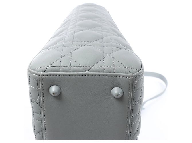 Bolso de mano 2Way Lady Dior Large en piel Cannage Gris - vista 8