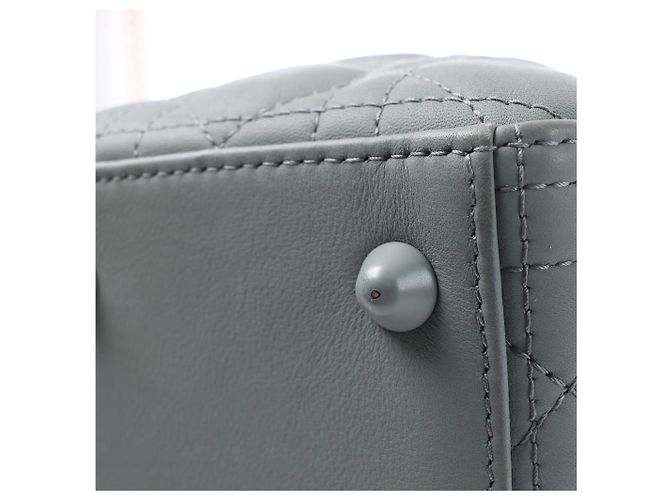 Bolso de mano 2Way Lady Dior Large en piel Cannage Gris - vista 9