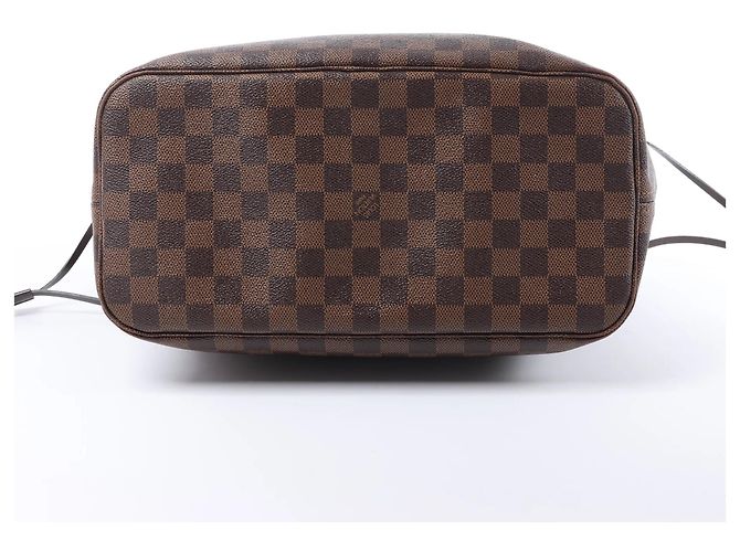 Borsa a Spalla Louis Vuitton Neverfull MM Damier Ebene Marrone N51105 Rosso - vista 7