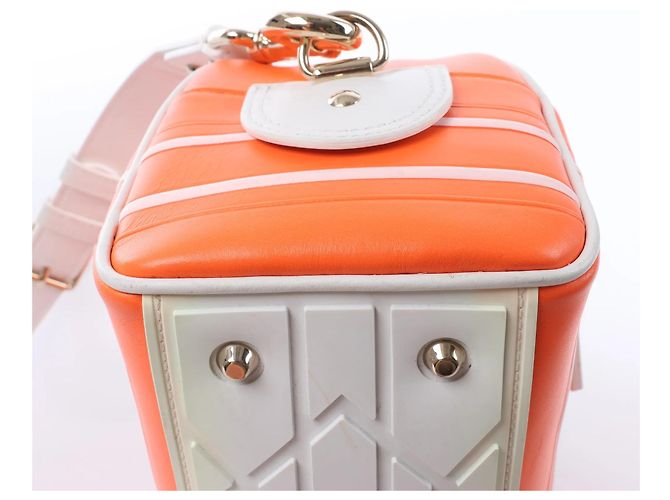 Piccola borsa bowling Dior Vibe con zip in arancione - vista 10