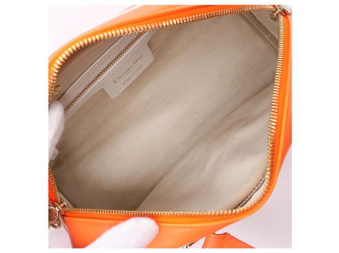 Piccola borsa bowling Dior Vibe con zip in arancione - vista 13