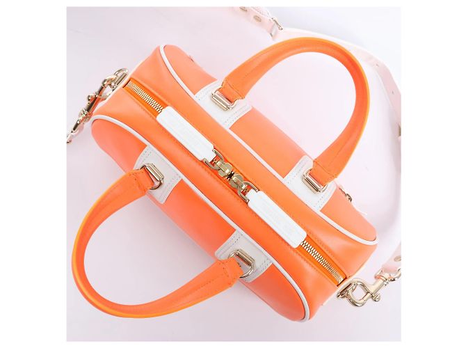 Piccola borsa bowling Dior Vibe con zip in arancione - vista 7