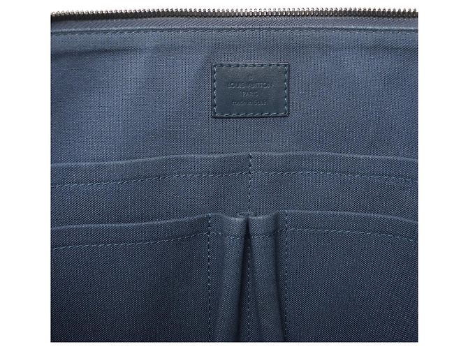 Borsa Louis Vuitton Porte-Documents Jour Damier Infini Blu Navy N41327 - vista 13