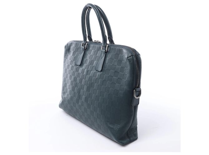 Borsa Louis Vuitton Porte-Documents Jour Damier Infini Blu Navy N41327 - vista 4