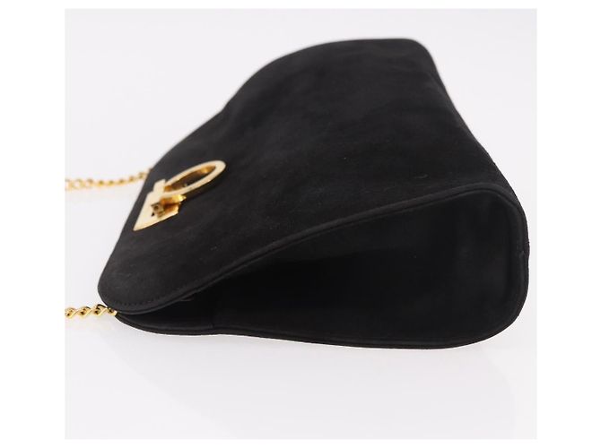 Salvatore Ferragamo Gancini Chain Suede Nero - vista 4