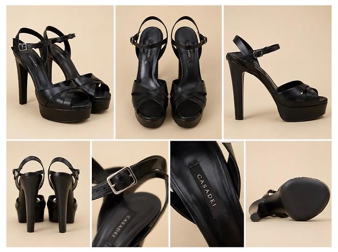 Casadei Sandali con plateau in pelle nera Nero - vista 3