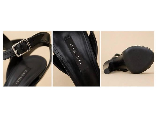 Casadei Sandali con plateau in pelle nera Nero - vista 6