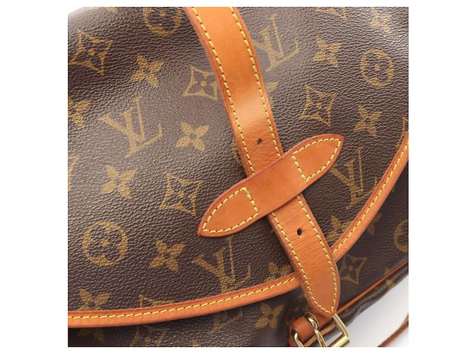 Borsa a Spalla Louis Vuitton Saumur 30 Monogram Marrone Monogramma - vista 10