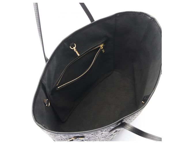 Borsa Tote Louis Vuitton Neverfull MM Monogram Jacquard Marrone Nero Crudo - vista 3