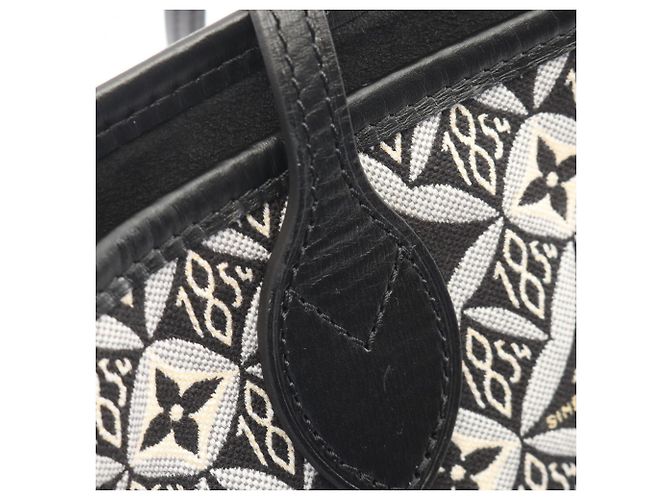 Borsa Tote Louis Vuitton Neverfull MM Monogram Jacquard Marrone Nero Crudo - vista 9