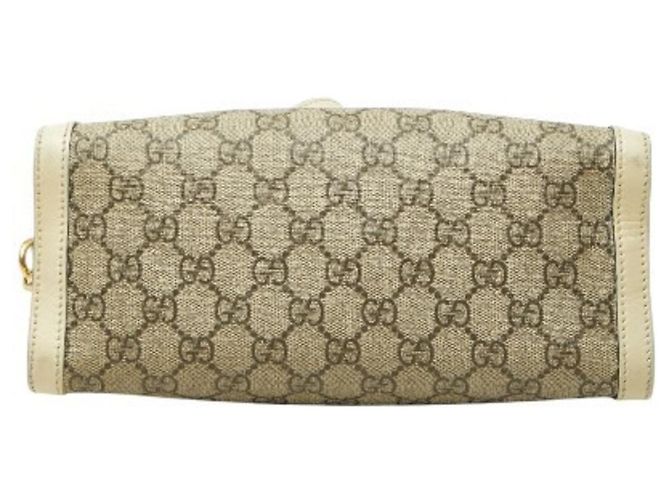 Padlock Borsa a tracolla Gucci GG Supreme con catena e lucchetto Beige Crudo - vista 3