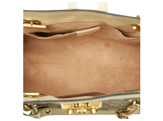 Padlock Borsa a tracolla Gucci GG Supreme con catena e lucchetto Beige Crudo - vista 9