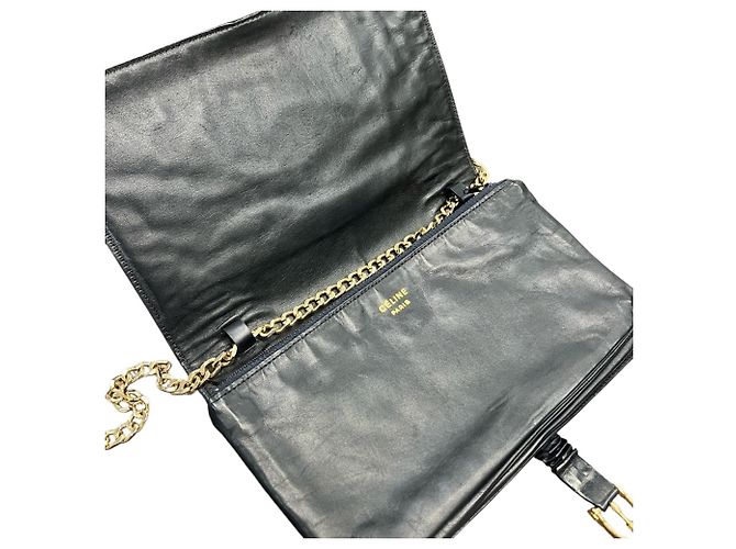 Céline Borsa a tracolla Celine Old Carriage Hardware Chain Nero - vista 6