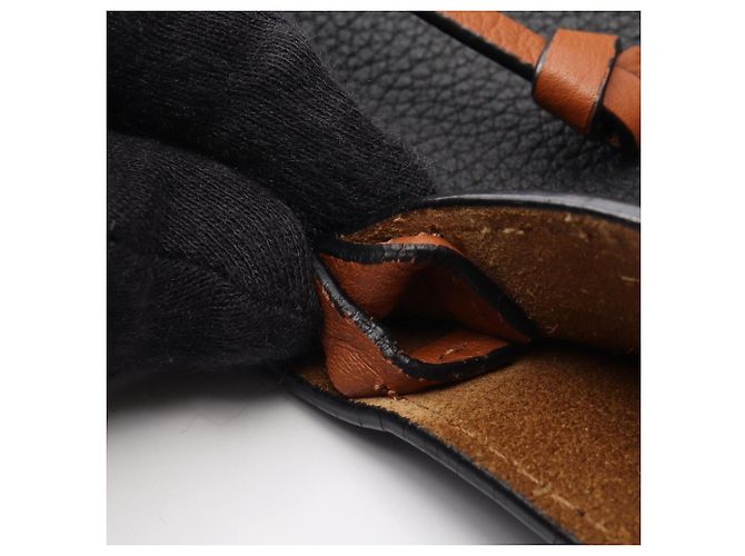 Sac bandoulière seau GATE de Loewe Marron Noir - vue 11